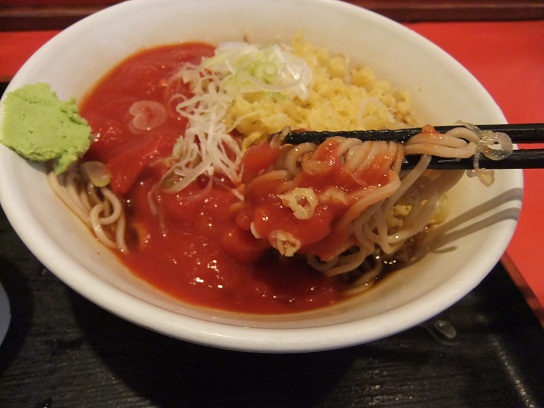 よもだそば＠日本橋のトマティーナそば２