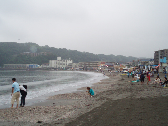 花火前の海岸