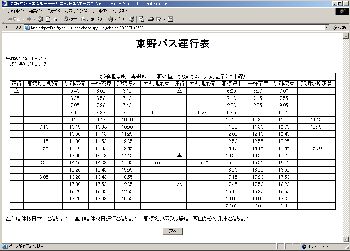 東野バス時刻表
