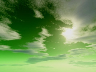 緑色の空