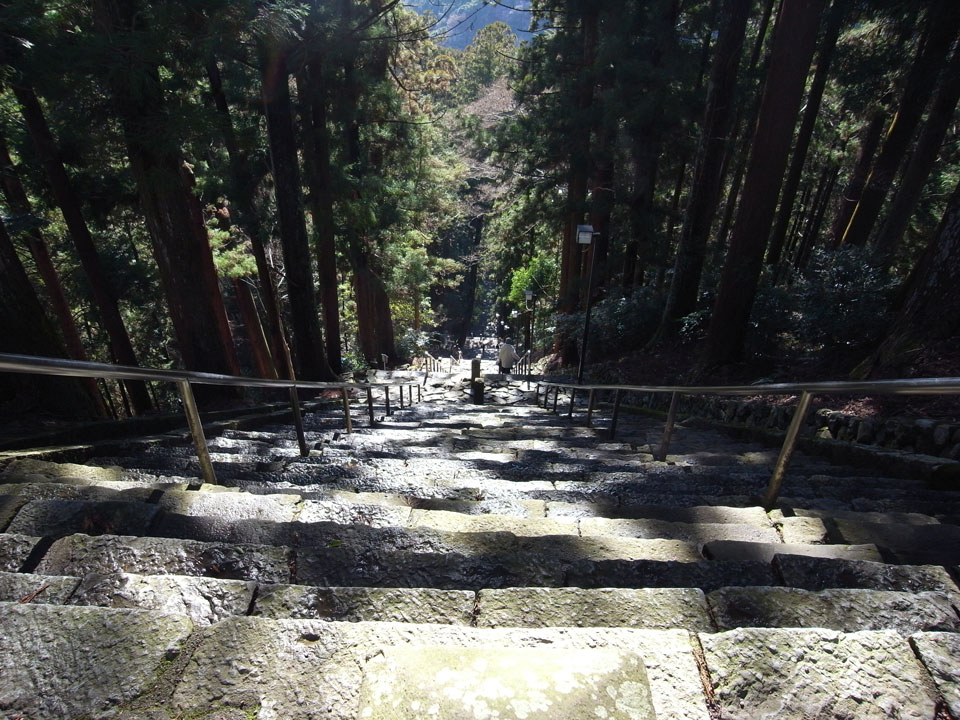 身延山久遠寺の菩提梯～頂上からの図～