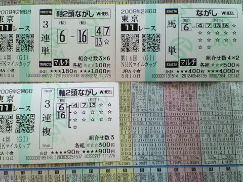 NHKﾏｲﾙ　追加馬券