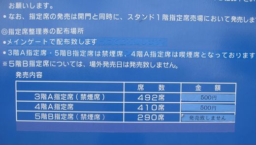 2009 小倉競馬場 指定席料金