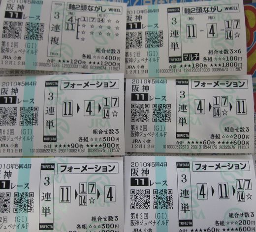 20101212 阪神11R　外れ馬券