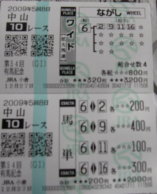 20091227 有馬記念　ﾜｲﾄﾞ