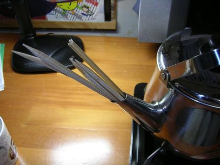 竹ペグ作り（蒸気で蒸す）