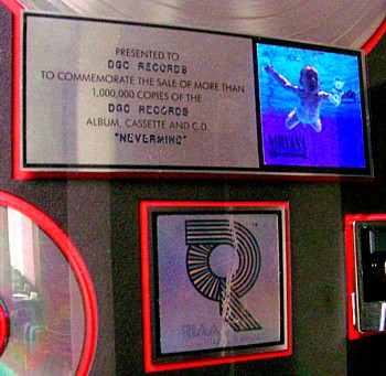Nirvana Nevermind Platinum Disc Award