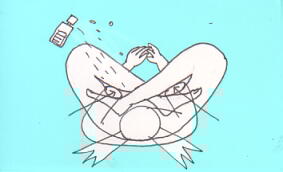 パドマアサナに腕を差し込む