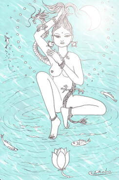 水面瑜伽女