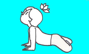 蓮華坐でコブラのポーズ（ヨガポーズ）