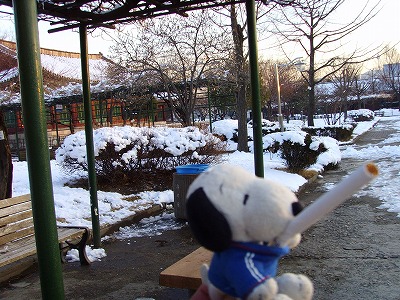 ベンチで煙草吸う