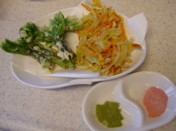 こしあぶらとかき揚げ