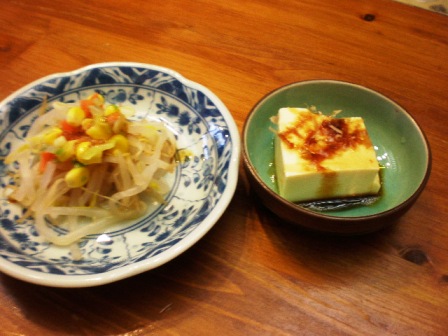 もやしサラダと豆腐