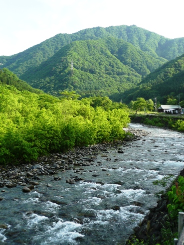 ホテル前の川