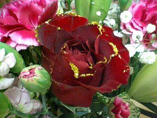 金ラメ付きバラ