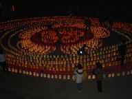 櫛田神社の灯明（点灯後）