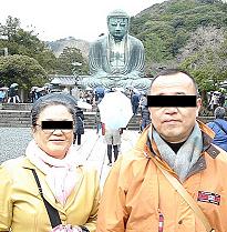 鎌倉大仏の前で！