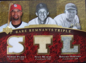 07 UD Premier Pujols,Musial,Hornsby 1/25