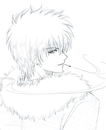 ふわふわがうまく描けません。ってか、タバコじゃなくて葉巻とかにすれば良かったかも。マヨ型葉巻みたいな（笑）←気持ち悪っ！