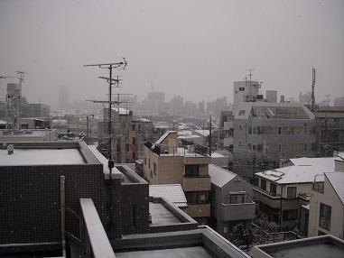 雪の降る街