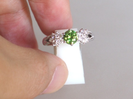 デマントイド・ガーネット（０．７１Ct・Ｄ０．２０）18KWGリング-1
