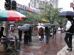 雨の新村