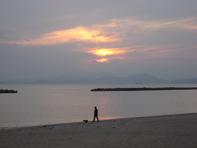 阿万海岸夕日