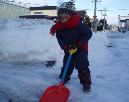 雪かき手伝います☆.JPG