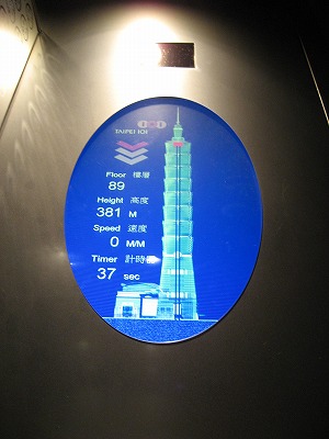 エレベータの中の表示