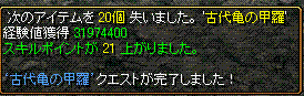 古代亀の甲羅_経験値