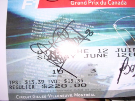 Jackie Stewart's autograph