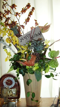祝いにいただいたアレンジメント