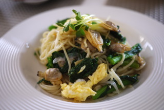 あさりと菜の花の塩焼きそば