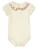 Embroidered Collar Bodysuit
