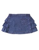 Ruffle-Back Denim Skirt