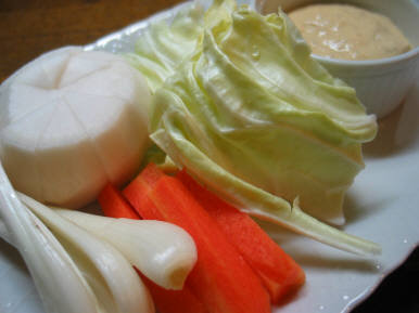 味噌マヨディップの野菜スティック