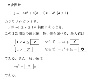 2次関数の最大最小問題