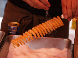 トルネードポテトに水戸泉