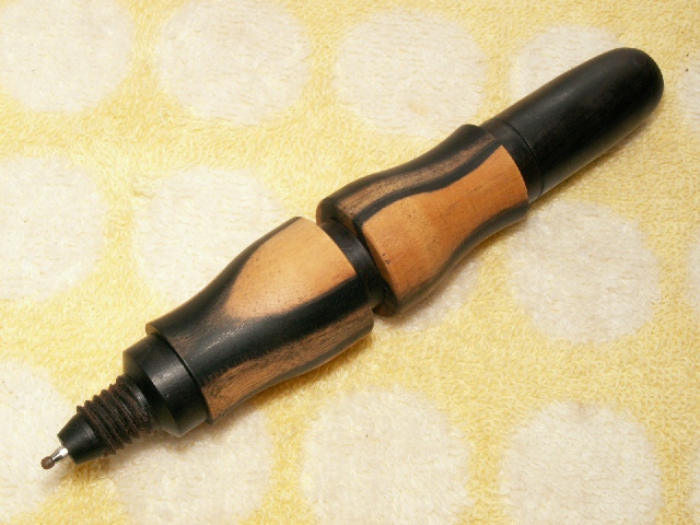 手作りオリジナルデザイン木製ボールポン黒柿２