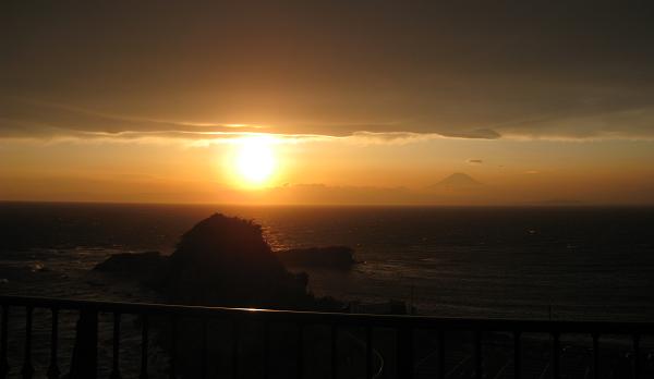 太陽と富士山