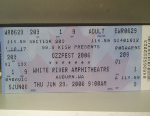ozzfest ticket