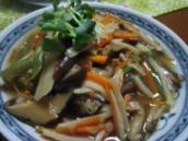 揚げ鯖の野菜餡かけ