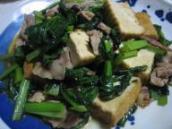 ターサイと厚揚げのオイスター炒め