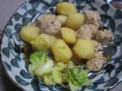 新ジャガとつくねの煮物