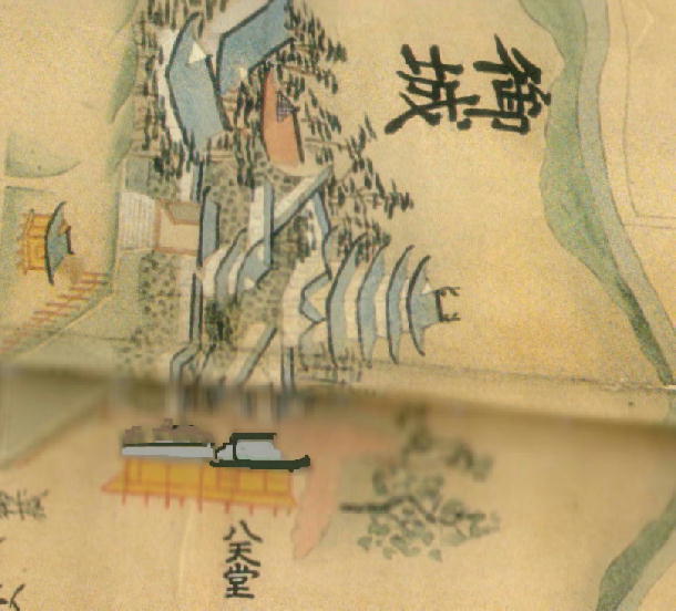 絵図の姫路城本丸と八天堂