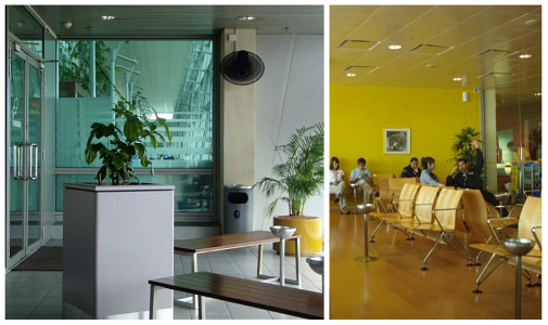 Fゲート側の明るい喫煙室