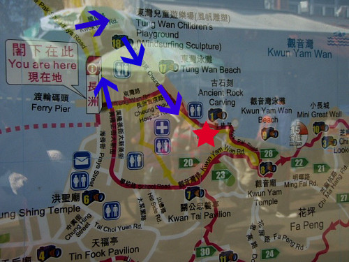 青い矢印を進んで行く