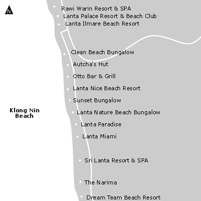 クロンニンビーチの大まかマップ