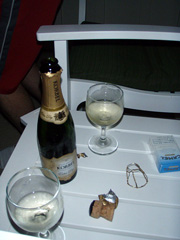 テラスでシャンパン