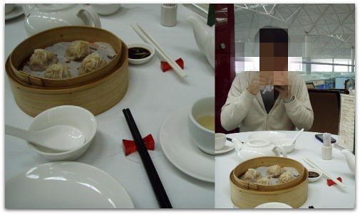 お茶＆お湯もたっぷりセット。小龍包から食べます(^人^)